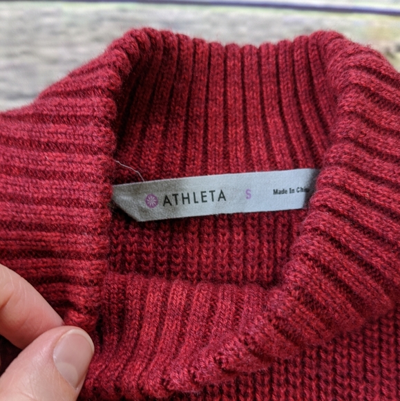 Athleta Pinewood Red Wool Knit Sweater Dress - Picture 9 of 9
